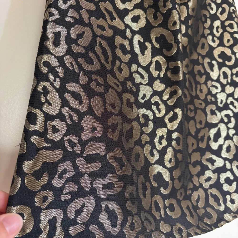 Gymboree Girls Metallic Leopard Print Dress Gold Black Brocade Holiday 4T